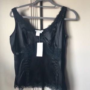 Alberto Makali black lace tank NWT
